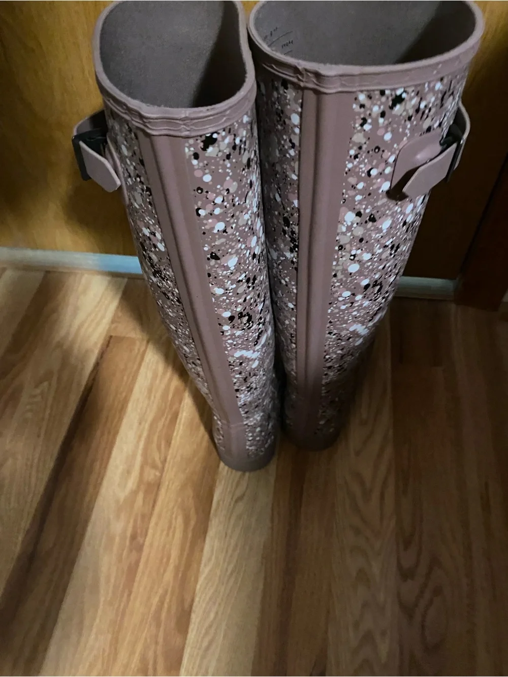 Hunter Pink Speckled Over-the-Knee Rain Boots
